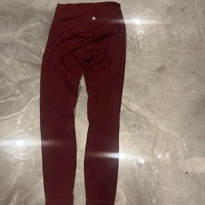 Red burgundy Lululemon leggings